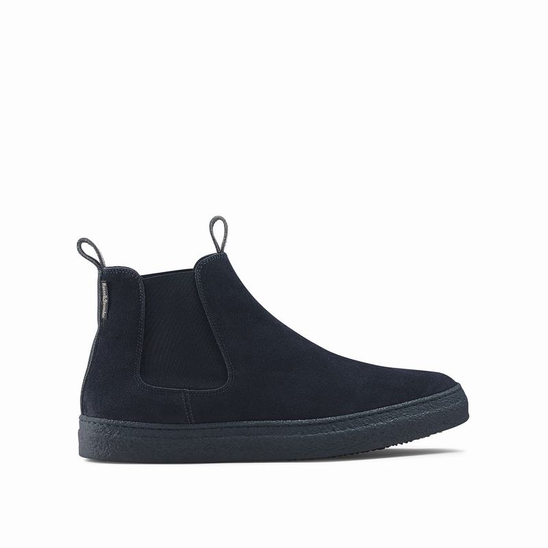 Russell & Bromley Humble Mens Flatform Chelsea Boots Blue |WSE6818PP|